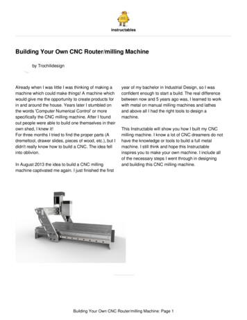 Building Your Own CNC Router/milling Machine