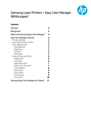Samsung Laser Printers – Easy Color Manager (White Paper)