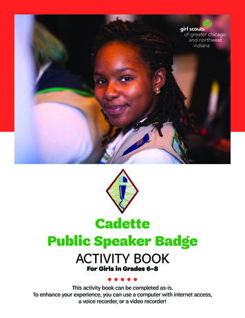 Cadette Public Speaker Badge - Girl Scouts
