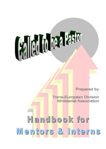 Called To Be A Pastor - Handbook - Trans-European Division .