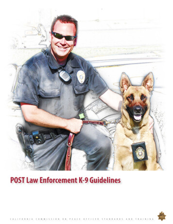 POST Law Enforcement K-9 Guidelines