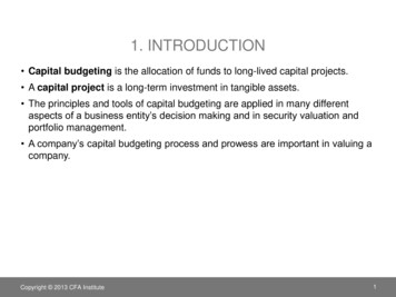 Chapter 2 Capital Budgeting - Centurion University