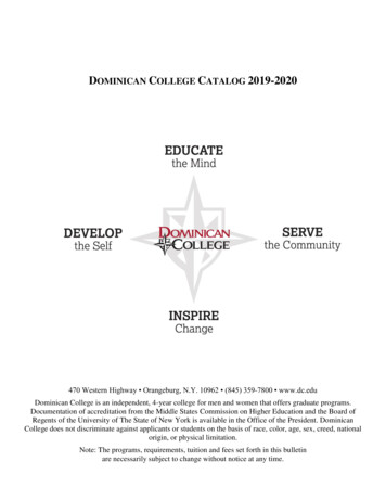 Dominican College Catalog 2019-2020