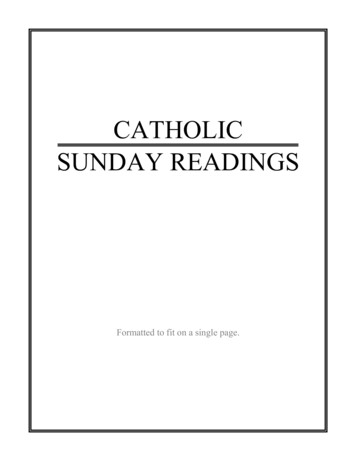 CATHOLIC SUNDAY READINGS