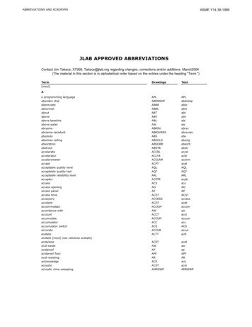 ABBREVIATIONS AND ACRONYMS ASME Y14.38-1999
