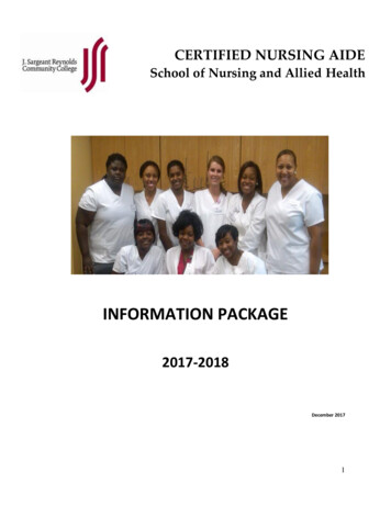 Certified Nursing Aide Packet - Reynolds Community College