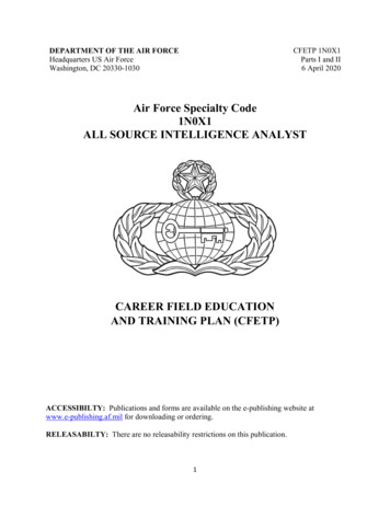 Air Force Specialty Code 1N0X1 ALL SOURCE INTELLIGENCE ANALYST - AF