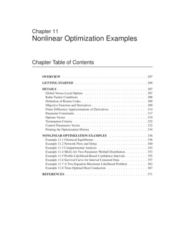 Chapter 11 Nonlinear Optimization Examples