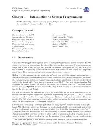 Chapter 1 Introduction To System Programming