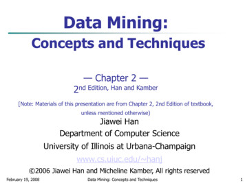 Data Mining: Concepts And Techniques — Chapter 2 — 2nd .