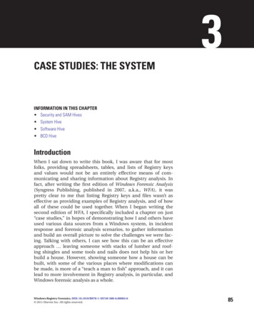 CASE STUDIES: THE SYSTEM - Elsevier