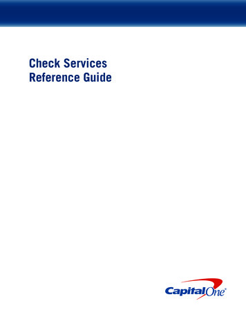 Check Services Reference Guide - Capital One