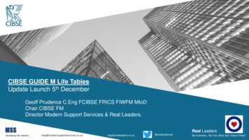 CIBSE GUIDE M Life Tables Update Launch 5 December
