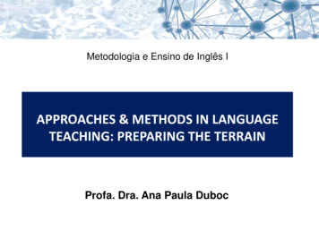 APPROACHES & METHODS IN LANGUAGE TEACHING: 