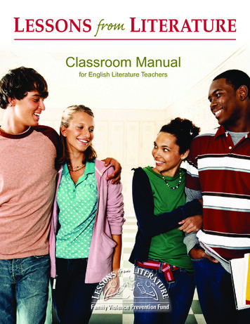 Lessons From Literature Classroom Manual