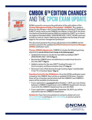 CMBOK 6th Edition Changes And The CPCM Exam Update