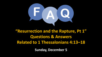 Questions & Answers Related To 1 Thessalonians 4:13