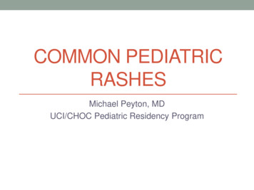 Common Pediatric Rashes - University Of California, Irvine