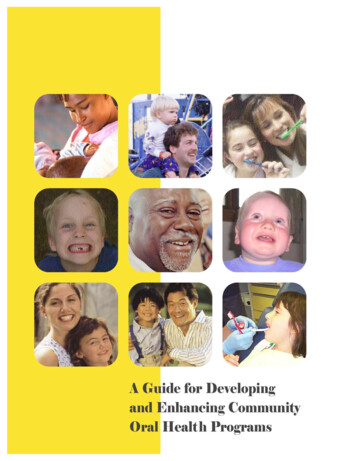 A Guide For Developing And Enhancing Community Oral 