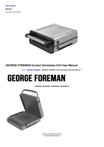 GEORGE FOREMAN Contact Smokeless Grill User Manual - 