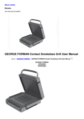 GEORGE FORMAN Contact Smokeless Grill User Manual - 