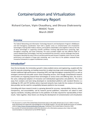 Containerization And Virtualization Summary Report - NITRD