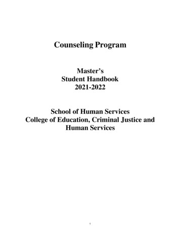Counseling Program Master's Student Handbook 2021-2022
