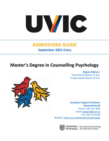 Master’s Degree In Counselling Psychology