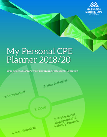 My Personal CPE Planner 2018/20