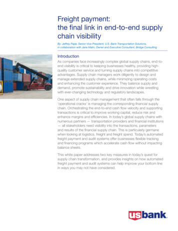 The Final Link To End-to-end Supply Chain Visibility With Freight Payment