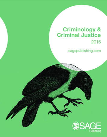 Criminology & Criminal Justice - SAGE Publications Inc