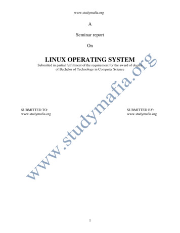 LINUX OPERATING SYSTEM - Study Mafia