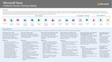 Microsoft Store A Customer Success Training Catalog