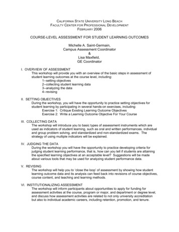 Course-level Assessment For Student Learning Outcomes