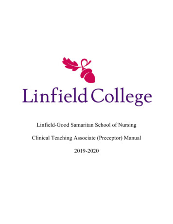 Linfield-Good Samaritan School Of Nursing Clinical Teaching Associate .