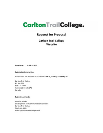 Request For Proposal - Carltontrailcollege 