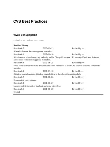 CVS Best Practices - Linux Documentation Project