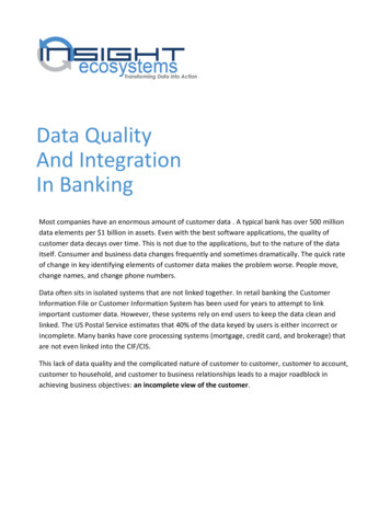 Data Quality And Integration In Banking