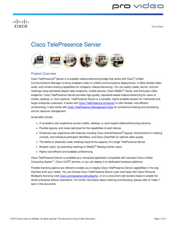 Cisco TelePresence Server Data Sheet - Provideo.eu