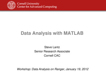 Data Analysis With MATLAB - Cornell University