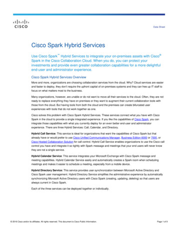 Cisco Spark Hybrid Services Data Sheet - Lancomgroup 