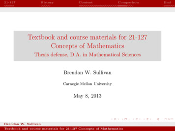 Textbook And Course Materials For 21-127 Concepts Of .