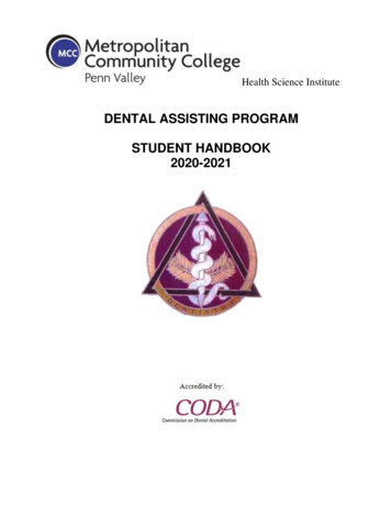 Dental Assisting Program Student Handbook 2020-2021