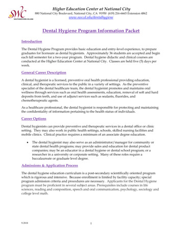 Dental Hygiene Program Information Packet - Southwestern College