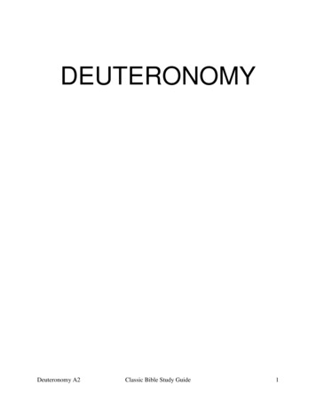 DEUTERONOMY - Classic Bible Study Guide