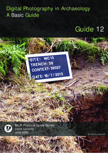 Digital Photography In Archaeology A GuideBasic