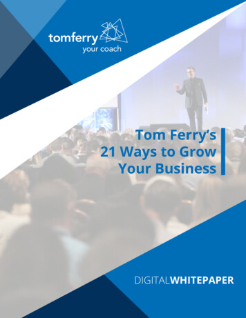 Tom Ferry's 21 Ways To Grow Your Business