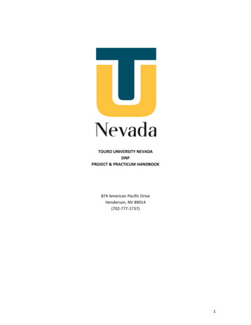 DNP Project And Practicum Handbook - Touro Nevada