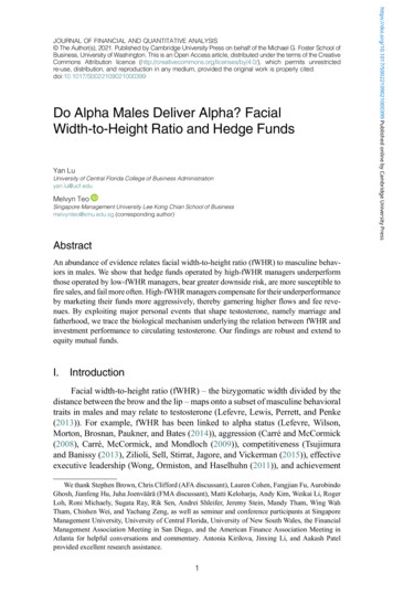 Do Alpha Males Deliver Alpha? Facial Width-to-Height Ratio And Hedge Funds