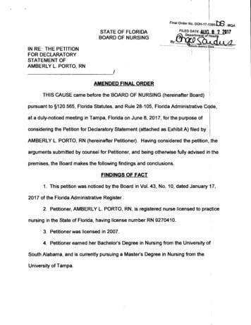 Final Order No. DOH-17-1390.W -MQA STATE OF FLORIDA FILED DATE BOARD OF .